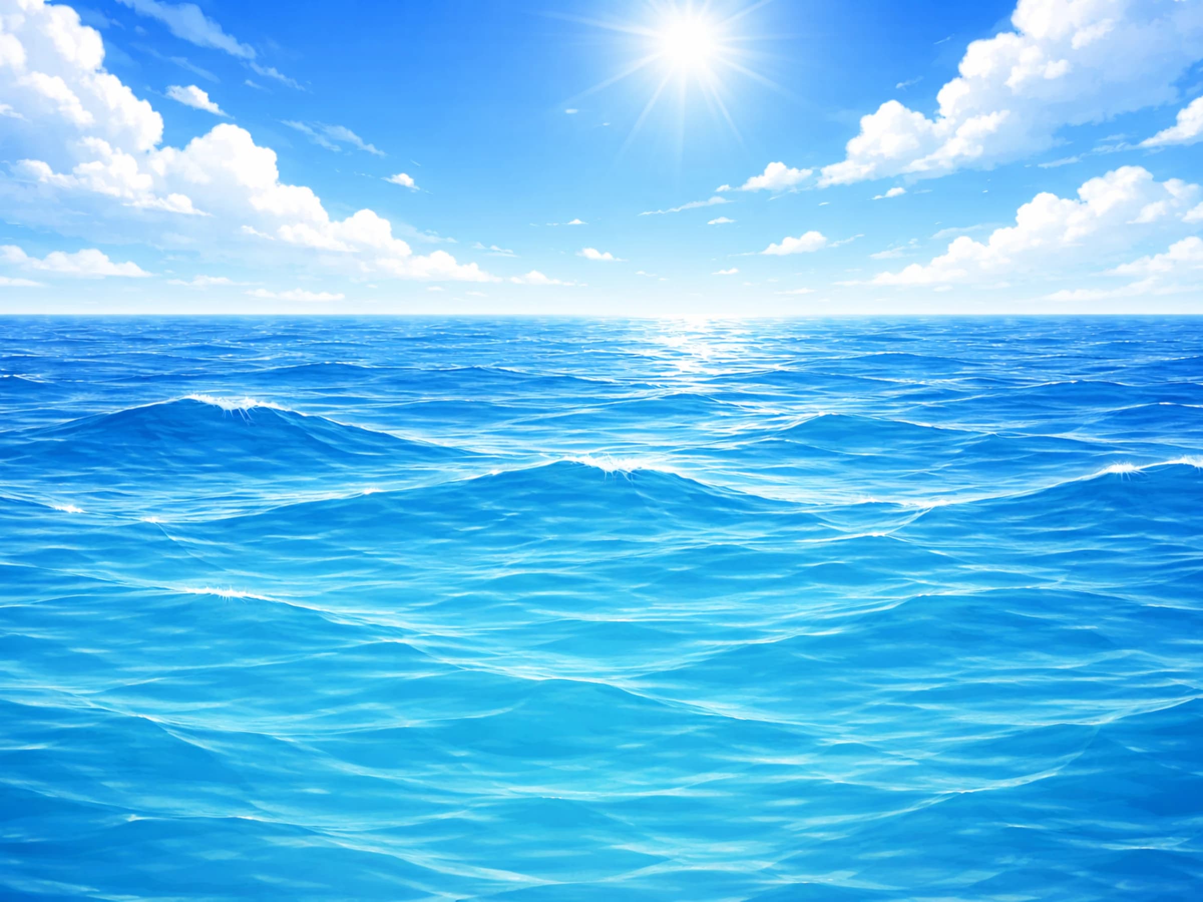 Le grand large, un océan bleu sous le soleil